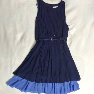 NEW Jessica Simpson Navy Periwinkle Pleat Dress